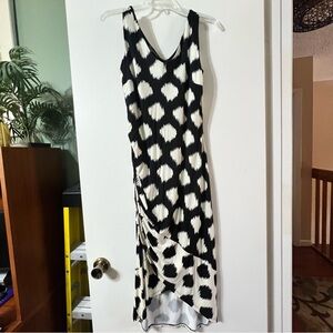 INC International Concepts Black and White Asymmetrical High-Low Sundress